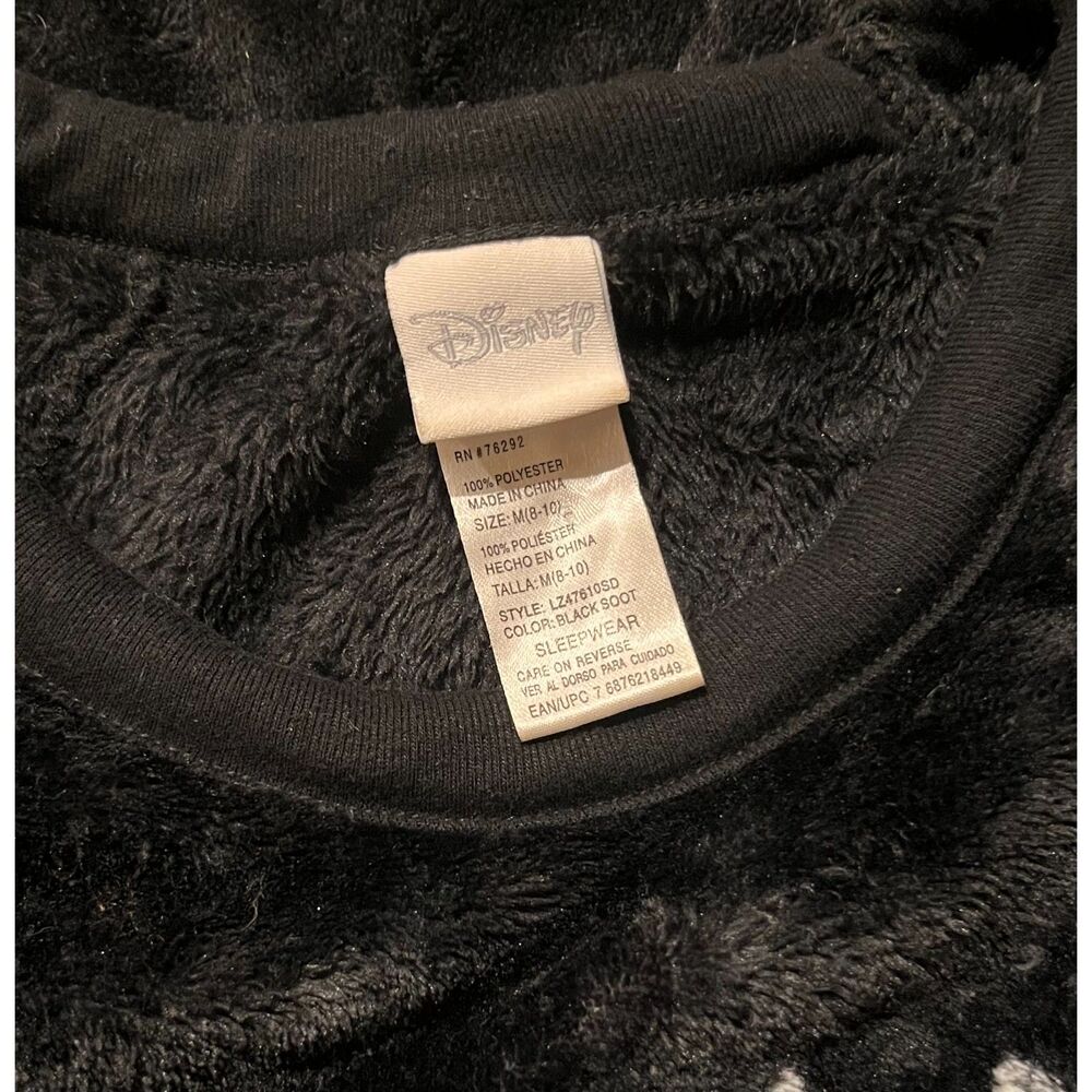 DISNEY Black Soot Fleece Cozy Plush Sleep Shirt Sz M (8-10) EUC! - Picture 3 of 3